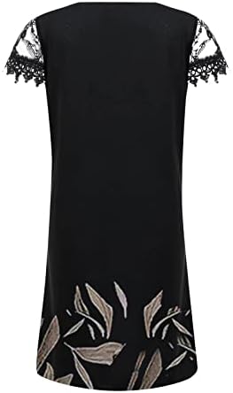 Nokmopo Plus Veličina haljina za žene Ležerne prilike za pozicioniranje Print V-izrez Light Panel Haljina kratkih rukava