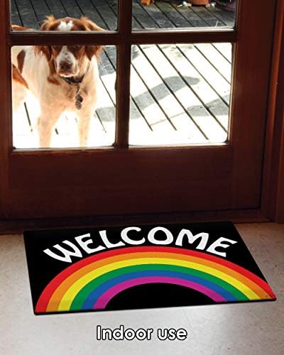Toland Home Garden 800452 Dobrodošli Rainbow Pride Mat za vrata 18x30 inča vanjski otirač za ulaz u zatvoreni ulaz