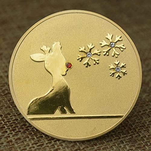 Omiljeni novčići za božićne kovane za božićne posude pozlaćena medalja Ripple Virtual Coin Challenge Coin Bitcoin kolekcionarski novčić