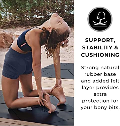 Plyopic Ultra-Grip Pro Yoga Mat – ekstremne neklizajuće performanse. Udoban i otporan na znoj. Linija Poravnanja. Dug, Širok, Debeo. Za jogu, Pilates, vježbe, vježbe, Bikram i toplu jogu