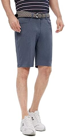 Muški golf kratke hlače Ležerne prilike 10 '' Inseam Stretch Struk lagani prugasti ravni prednji kratke hlače za muškarce