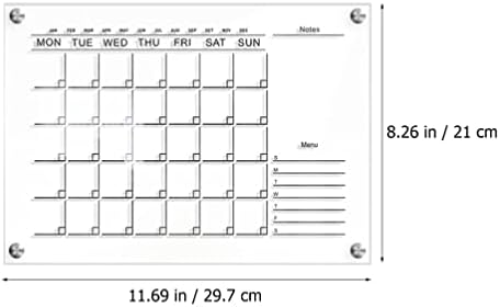 NUOBESTY 1 Set Tabela poslova za suho brisanje Mjesečni sedmični kalendar Obriši ploču za suho brisanje kalendar poruka tabla za poruke