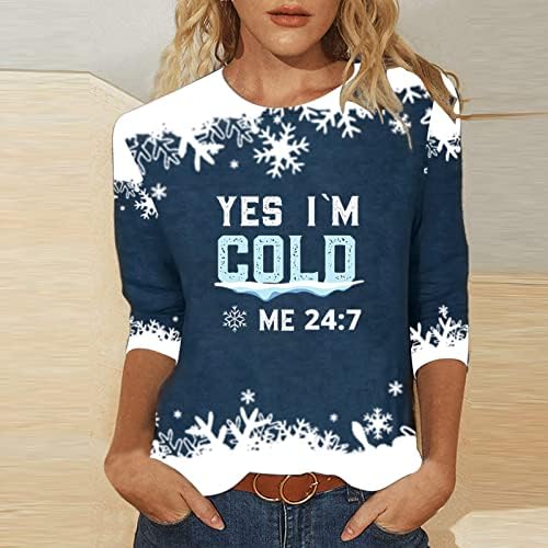 Božićna dukserica za žene Da, hladno me 24: 7 džemper za snežni pahuljice ženski povremeni pulover dugih rukava