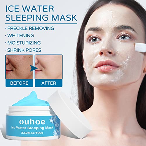 JUEFU J Skin Beauty Hydra vlažna ledena voda maska za spavanje kolagen, krema od hijaluronske kiseline hidratantna krema za njegu kože losion za suhoću, tupost masnoću i tamne tačke