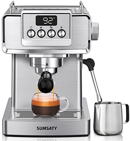Stemsaty espresso mašina, espresso mašina od nehrđajućeg čelika sa mlečnim flotama za Latte, Cappuccino, machiato, za kućni espresso