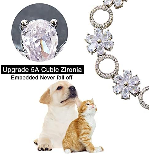 Ogrlica za pse CUBIC Zironia Bling ovratnik za štene Kitty Gold Podesivi mačji ovratnik sa ledenim kristalnim kamenjem Sun cvijet