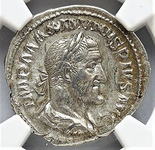 IT 235-238 ad Maximinus i drevni carski rimski starinski rimski srebrni novčić AR denarius izbor vrlo fino NGC