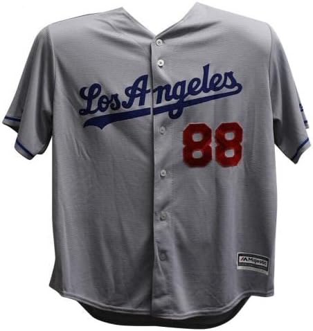 VIN SCULLY AUTOGREMENT Los Angeles Dodgers Majestic Sivi XL Jersey PSA 26016 - autogramirani MLB dresovi