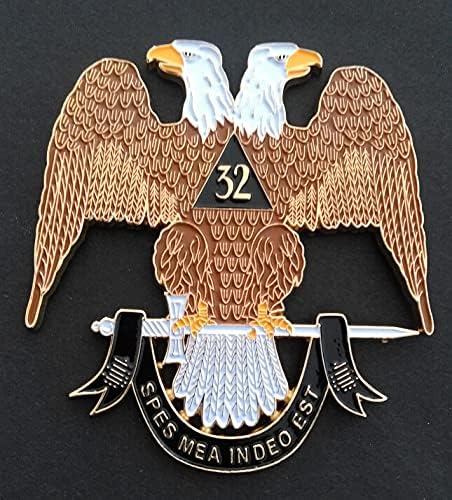 32. škotska obreda Masona Freemasonry van Car CUT-Out Metal Auto decal Badge Emblem C521, 75x70mm