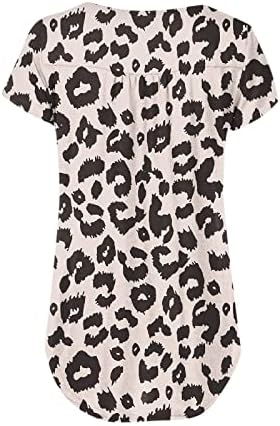 Zefotim cvjetni tunički vrhovi za žene 2023. modni casual kratki rukav V CAT DREAM dolje Bluze