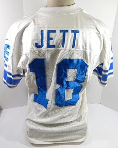 1998 Detroit Lions John Jett # 18 Igra izdana Bijeli dres 46 DP32681 - Neincign NFL igra rabljeni dresovi