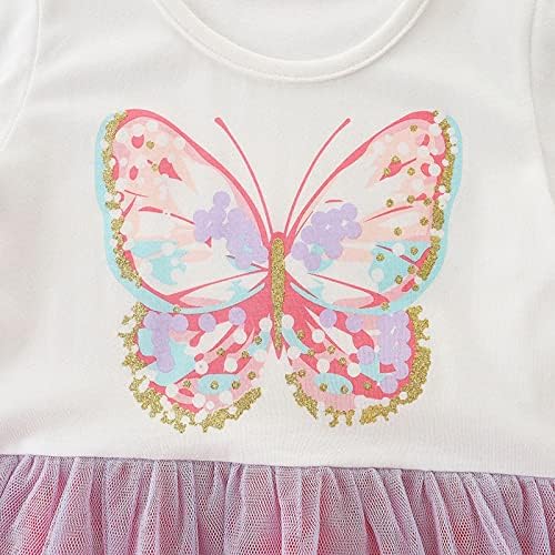 Kagayd haljina za decu devojke devojčice haljina letnji leptir crtani Print mrežasta Dečija haljina okrugli vrat čipkasta princeza