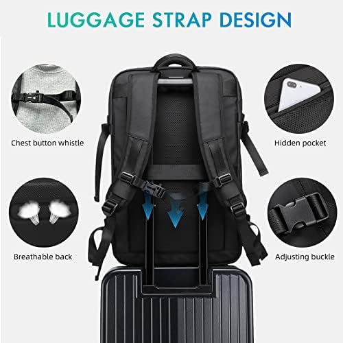 TANGCORLE Travel Carry On ruksak 50L proširivi ruksaci odobreni za let 17,3 inča torbe za Laptop i USB Port za punjenje vodootporne