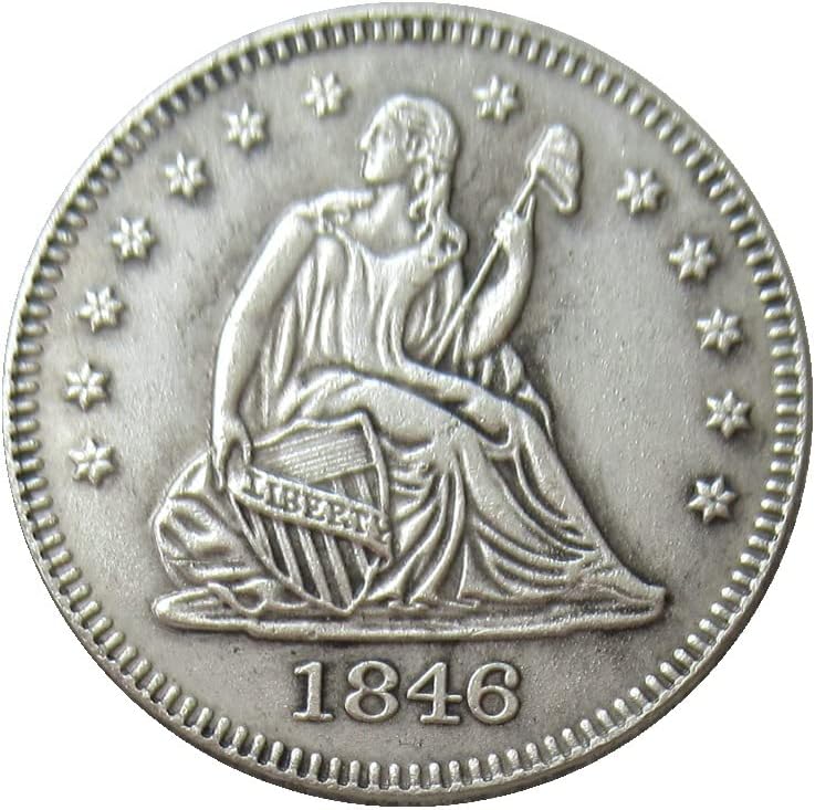 U.S. 25 Cent Flag 1846 Prikladna kovanica sa srebrnim replikama