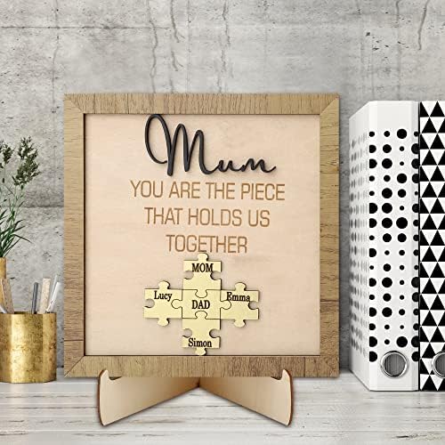 Personalizirana mama Vi ste komad koji nas drži zajedno zagonetni znak, prilagođena mama puzzle kartica sa djecom Personalizirana obiteljska drvena ploča, majčin dnevno drvo za drvo za mamu baku