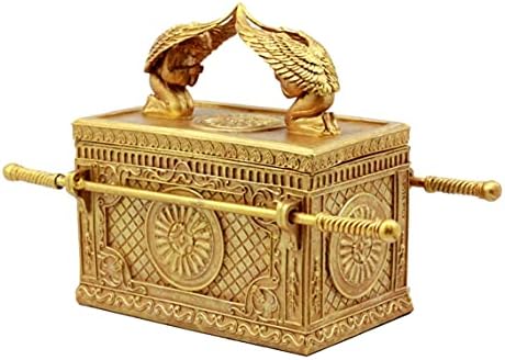 Ebros Matte Gold Sveti luk savez sa deset zapovijedi šipke Aarona i manske vjerske ukrasne figurinske sitničke kutije Kolekcionarni Judaik Izrael Historic Model Replica