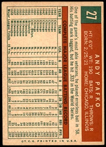 1959 FAPPS 27 Andy Pafko Milwaukee Braves VG / ex Hrabres