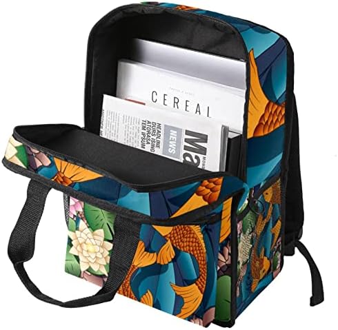 Tbouobt putni ruksak lagani laptop casual ruksak za žene muškarci, koi riblji lotos vintage japanska umjetnost