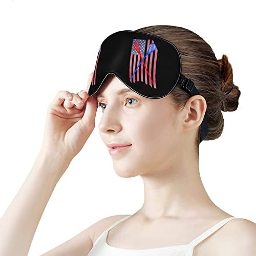 Lacrosse USA Flag Maska za spavanje meka za povezivanje prenosiva maska ​​za oči s podesivim kaišem za muškarce