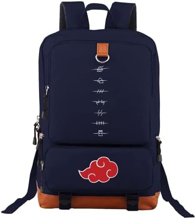 Ramcpd Unisex Anime grafika štampani školski ruksak za dječake djevojčice 17 inča torbe za Laptop velikog kapaciteta lagana putna Školska torba, mornarica