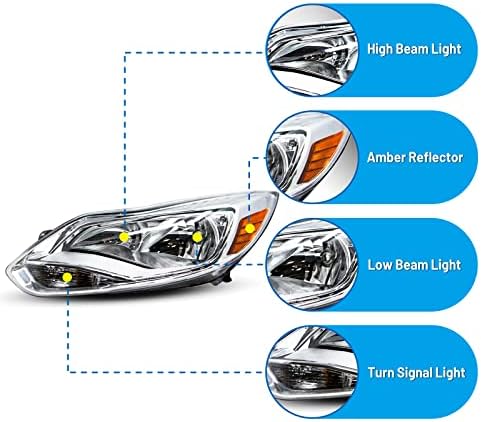 Farovi kompatibilni za Ford Focus 2012 2013 2014 glavne lampe sklop vozača putnička svjetla replacement Clear Lens
