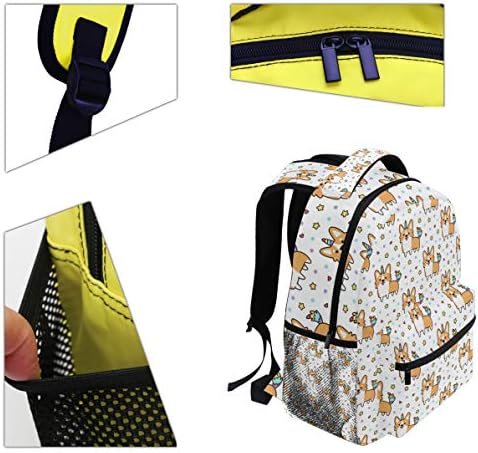 Wamika Welsh Corgi pas Unicorn ruksaci za djecu Žene Muškarci, Psi dizajn računarski laptop ruksak, Ležerna torba za knjige travel Camping Daypack