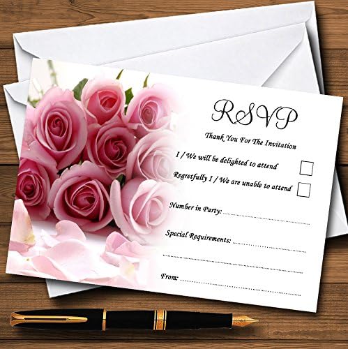 Baby Pink Roses personalizirane RSVP kartice