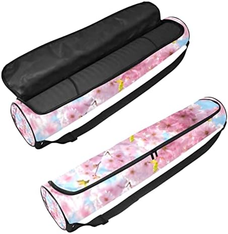 RATGDN Yoga Mat torba, Cherry Blossom Exercise Yoga Mat Carrier full-Zip Yoga Mat torba za nošenje sa podesivim remenom za žene i