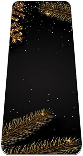 Siebzeh Božić Golden Snowflakes Pine Tree Premium Thick Yoga Mat Eco Friendly Rubber Health & amp; fitnes non Slip Mat za sve vrste