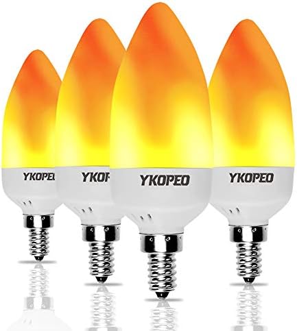 YKOPEO plamene sijalice E12, LED treperave sijalice simulirani efekat vatre savjet kandelabra sijalica plamen sa 3 modom, 3w vatromet