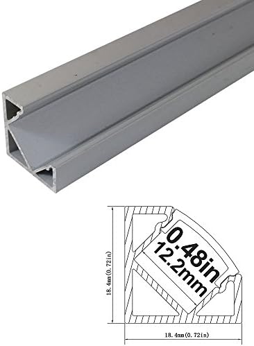 LightingWill Clear LED aluminijumski kanal V oblik ugaoni nosač 6.6 Ft / 2m 20 pakovanje anodiziranog srebrnog profila za < 12mm 5050