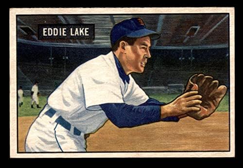 1951 Bowman # 140 Eddie Lake Detroit Tigers Ex Tigers