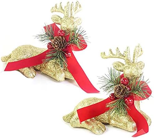 SLIMMKISS CHILMISTEER za-dnevni za jelo Glitter Reindeer Dekor Dekor Dekor Dekor Dekor ukras stola Ukrasi Xmas Holiday Party pribor, set od 2, zlato