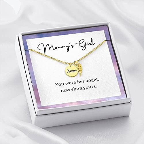 Nakit za karticu poruke, ručno rađena ogrlica - personalizirani gubitak poklona majke Memorijalni poklon, bili ste njen anđeo, sad