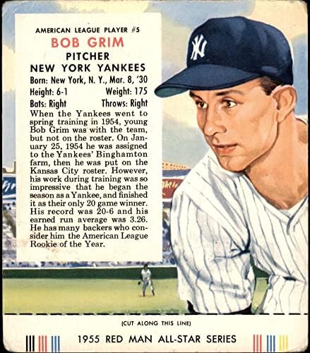 1955 Crveni muškarac 5 Al Bob Grim New York Yankees Fair Yankees