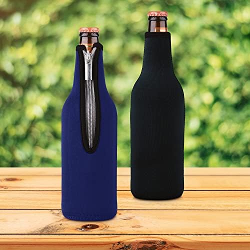 KWMobile set od 2 neoprenske hlače za boce za bocu od 330-500ml - držite pivo, soda, bezalkoholna pića cool - tamno plava / plava