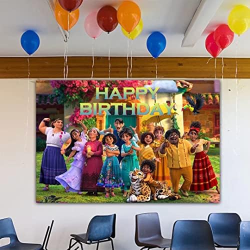 Huox Encanto Backdrop, Encanto Rođendanska zabava za rođendanski ukrasi za rođendan, 5 x 3ft Magic Tema Happy Rođendan Baner za djevojke Dječji dečji dekor za rođendan