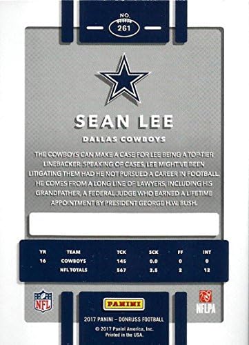 2017. Donruss # 261 Sean Lee Dallas Cowboys Football Card