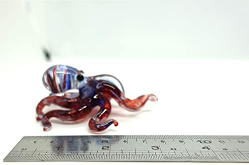 Sansukjai hobotnice minijaturne figurice Životinje Ručno puhalo Boja staklena umjetnost Kolekcionarni poklon ukrasite 3,5