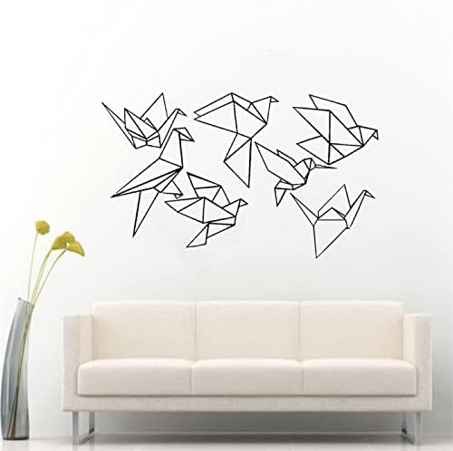 Rtyuihn Geometric Origami Bird Wall Appisé Rasadnička umjetnost Dekoracija Asuka Vinyl naljepnica Dekoracija spavaće sobe Dnevna soba