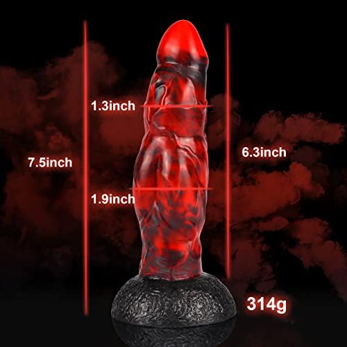 Realističan dildo uredni i jedinstveni, 7,48 inčni šareni dildo crni crveni s jakom usisne čaše za ručno igranje za odrasle seks igračke