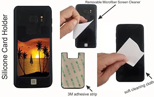 Silhouette Dizajn plovila - silikonska 3M ljepljiva kreditna kartica Novčanica za novčanik za iPhone / Galaxy Android telefonske kutije
