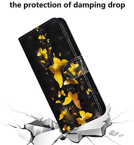 Emaxeler Samsung Galaxy A71 5G Case 3D potpuno stilski PU Koža Shockproof Flip novčanik Bookstyle slučaj sa Kickstand kreditne kartice Slot za Samsung Galaxy A71 5G YX 3D: Golden Butterfly