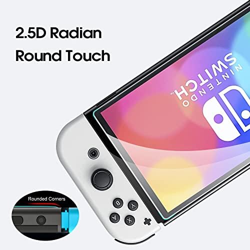 Xinruisen 3pack Zaštita ekrana za Nintendo Switch Oled 2021, Zaštita ekrana od kaljenog stakla za Nintendo Switch OLED novi Model